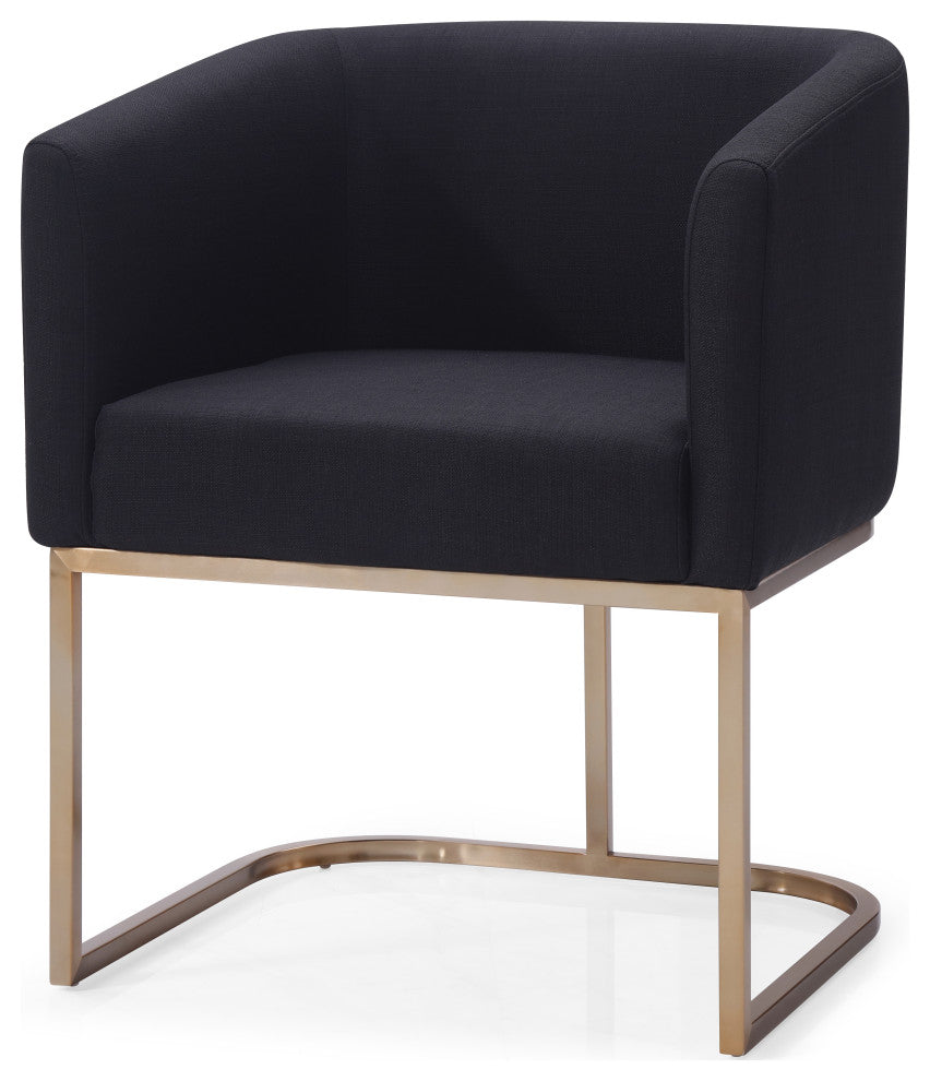 Modrest Yukon Modern Black and Antique Brass Dining Chair