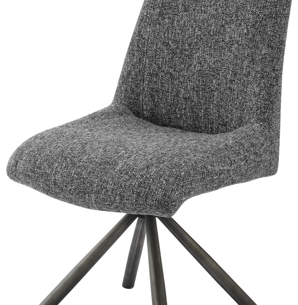 Viona Fabric Swivel Dining Side Chair, Set of 2, Blazer Dark Gray