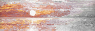 "Deep Red Sunset" Painting Print on Wrapped Canvas, 45"x15"
