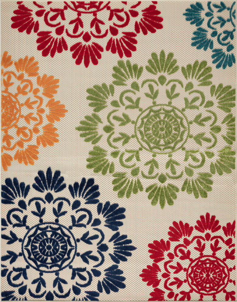 Octavia Modern Floral Area Rug, Multi-Color, 7'11" X 10'3"
