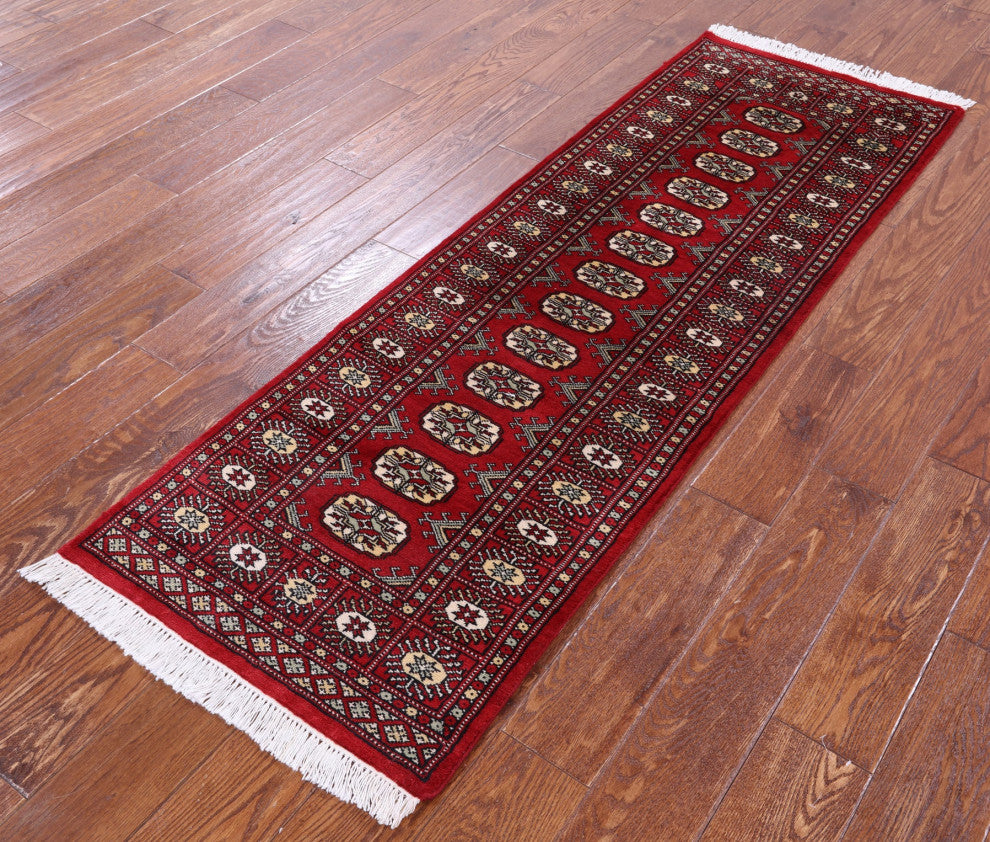 2' 1" X 6' 2" Silky Bokhara Hand Knotted Wool Runner Rug - Q13829