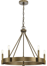 Breckenridge Collection Five-Light Aged Bronze Rustic Farmhouse Chandelier