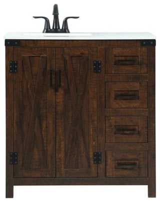 Elegant Decor Grant 32" Aluminum MDF Single Bathroom Vanity in Expresso