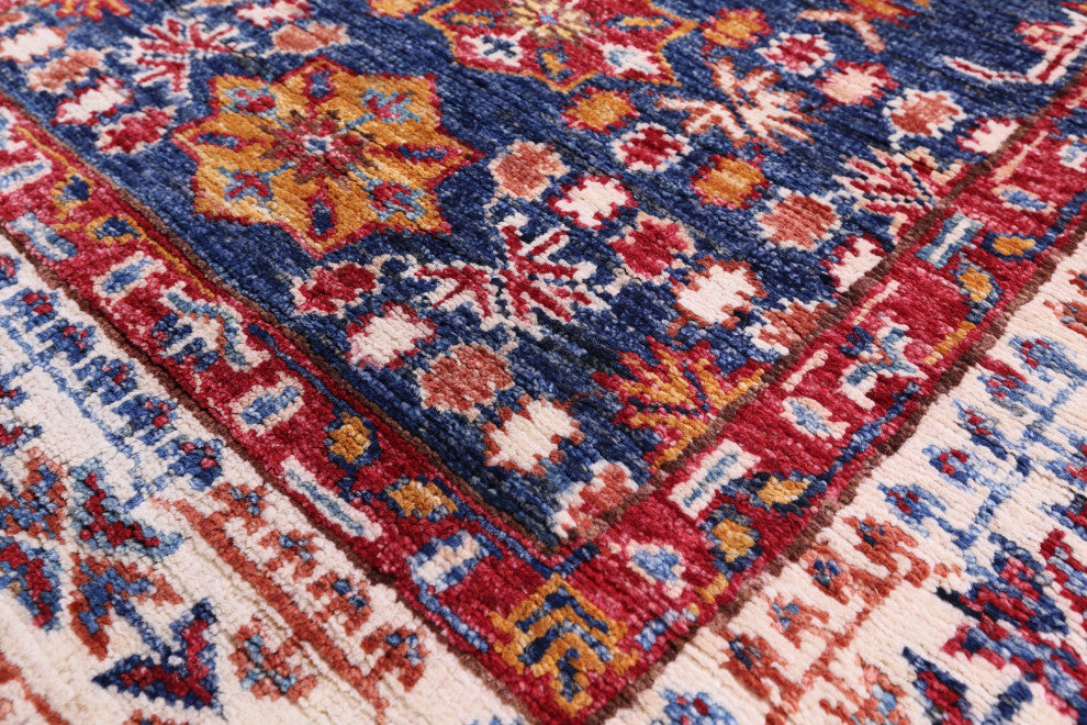 2' 7" X 10' 2" Super Kazak Geometric Hand Knotted Wool Runner Rug Q11235
