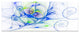 Blue Colored Curly Spiral, Abstract Wall Art Canvas, 83"x32", 7 Panels