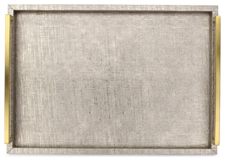 Lusan Vinyl Tray Set - Pewter Linen