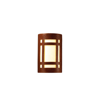 Ambiance Small ADA Craftsman Window, Wall Sconce, Hammered Copper, Incandescent