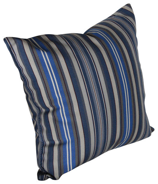 Outdoor Pillow, Blue Stripe, 20 Inch