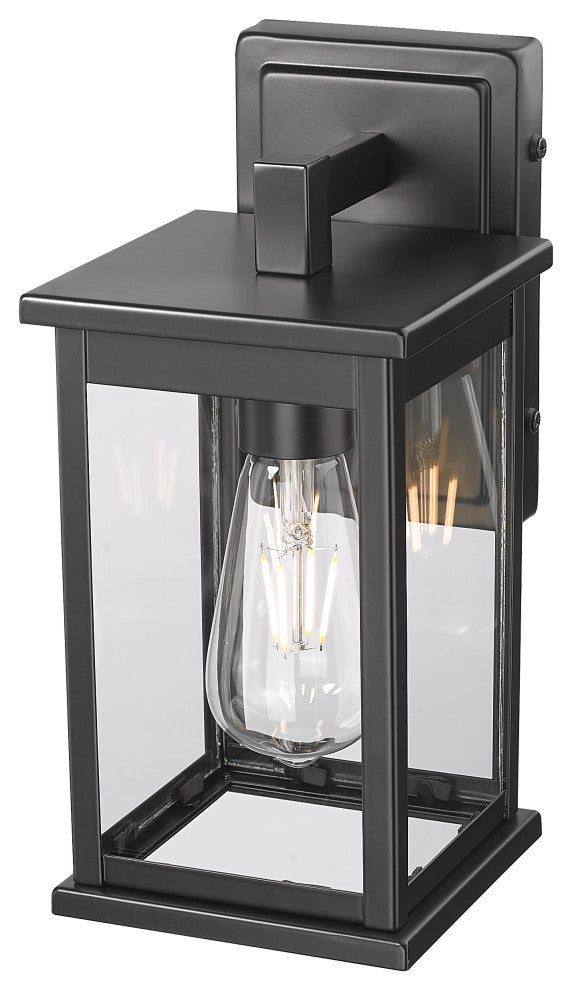 1 Light 7 in. Powder Coated Black Outdoor