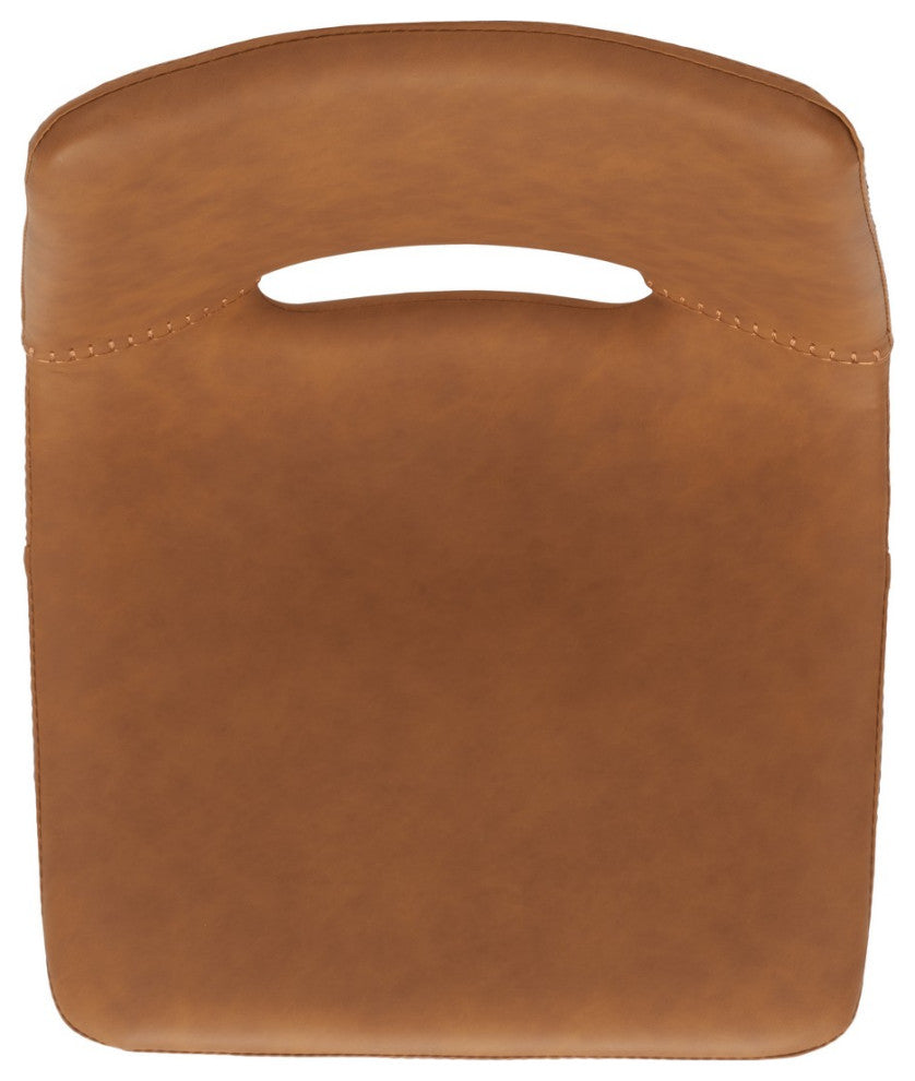 Safavieh Freya Gas Lift Bar Stool, Cognac/Black