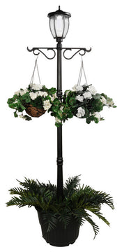 7' Solar Lamp With 18" Planter