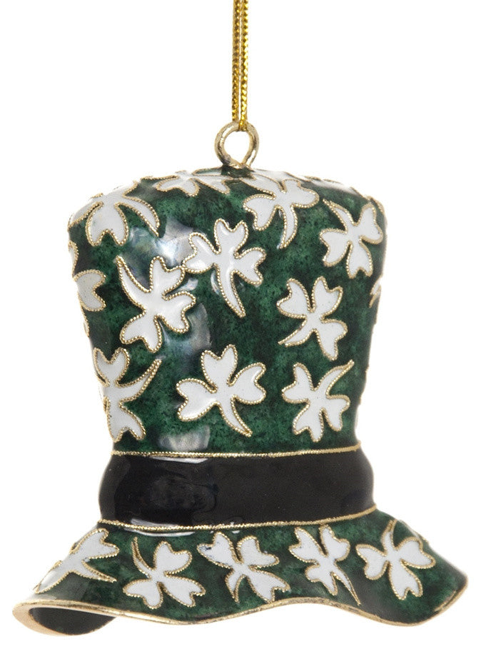 Cloisonne Shamrock Hat Ornament