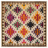 Safavieh Monaco Collection MNC244 Rug, Ivory/Multi, 6'7" Square
