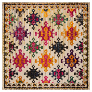 Safavieh Monaco Collection MNC244 Rug, Ivory/Multi, 6'7" Square