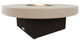 Circular Fire Pit Table, 48 D, Propane, Beige Powdercoat Top, Bronze