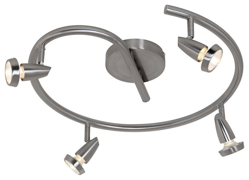 Mirage 4-Light Dimmable LED G Cluster Spot, Brushed Steel