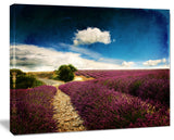 Lavender Field with Dramatic Blue Sky, Large Landscape Canvas Art, 40"x30"