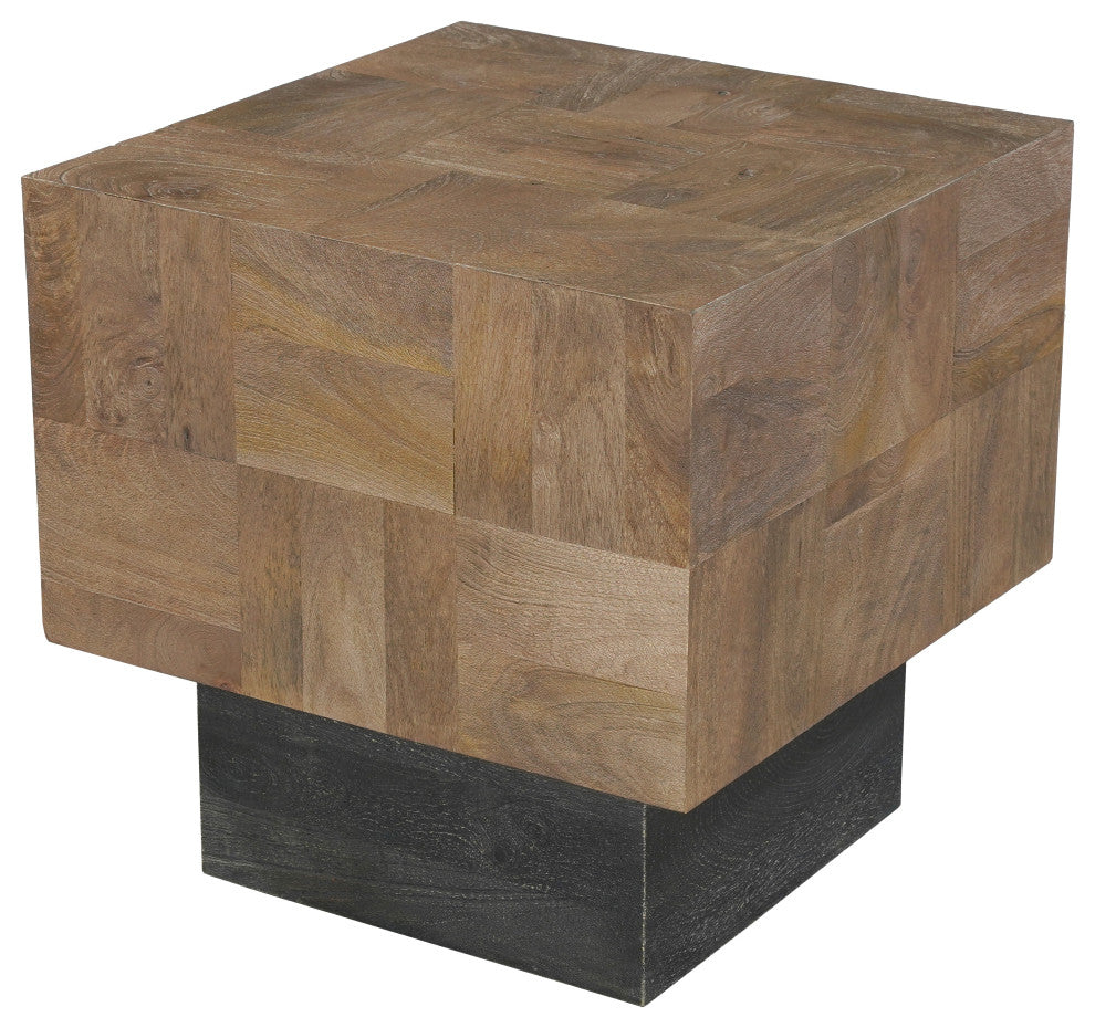 Camilla 2-piece Solid Wood Living Room Table Set, Dark Brown, Square