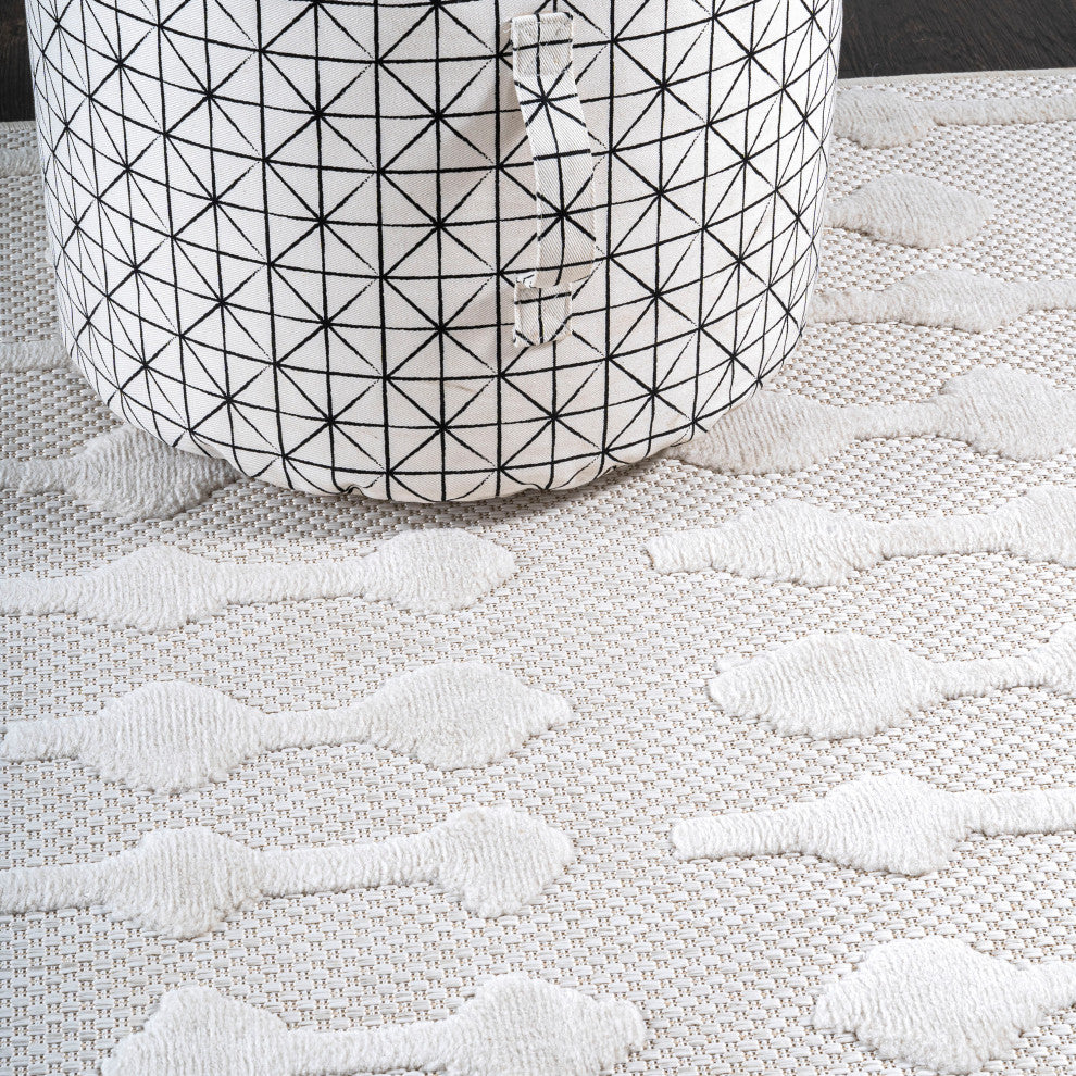 Peralta Moroccan Diamond Indoor/Outdoor Ivory 5 ft. x 8 ft. Area Rug