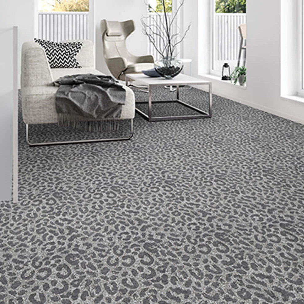 Vumbura Plains Area Rug, Indoor, Outdoor, Accent Carpet, Charcoal, Square 7'x7'