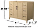 Elan 42" Single Vanity, White Oak, No Top, No Sink, Black Trim