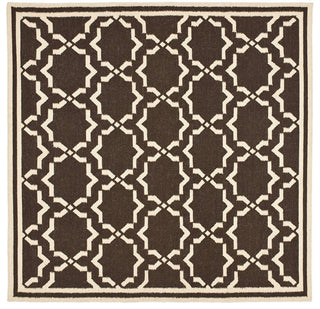 Safavieh Dhurries Dhu545A Geometric Rug, Chocolate/Ivory, 6'0"x6'0" Round