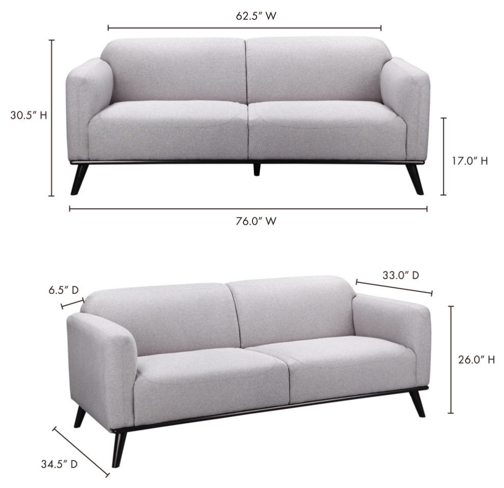 First of A Kind Peppy Sofa Gray