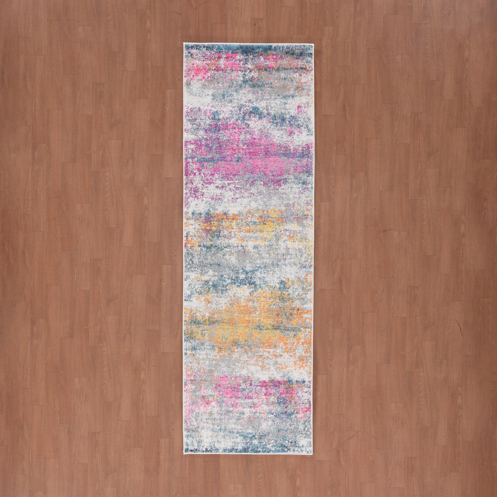 Montana Blesilda Runner, Orange, 2'7" x 8', Abstract