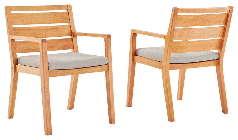 Portsmouth Outdoor Patio Karri Wood Armchair Set of 2 Natural Taupe