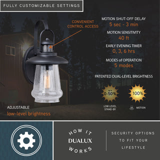 Bridgeport Motion Sensor Dusk to Dawn Outdoor Wall Light Oil Rubbed Bronze