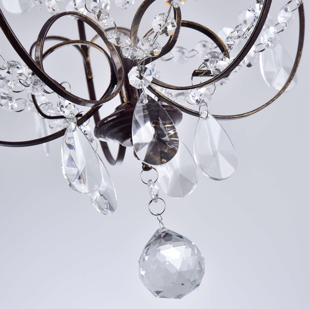 Angela Brushed Oak 1-light Teardrop Chandelier