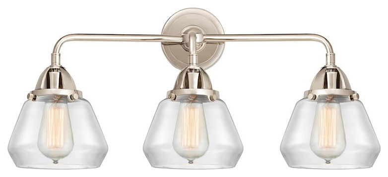 288-3W-PN-G172 Fulton 3 Light 24.75" Bath Vanity Light, Polished Nickel