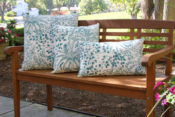 Kimberly Ann Indoor/Outdoor Throw Pillow, Set of 2, Tropical Jade, 12" X 20"