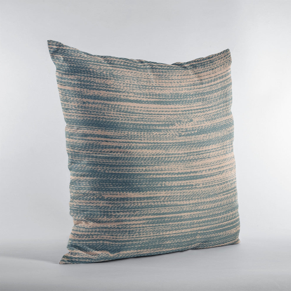 Plutus Blue Shower Stripe Luxury Throw Pillow, 24"x24"