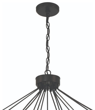 15-Light Unique Wagon Wheel Chandelier, Classic Black