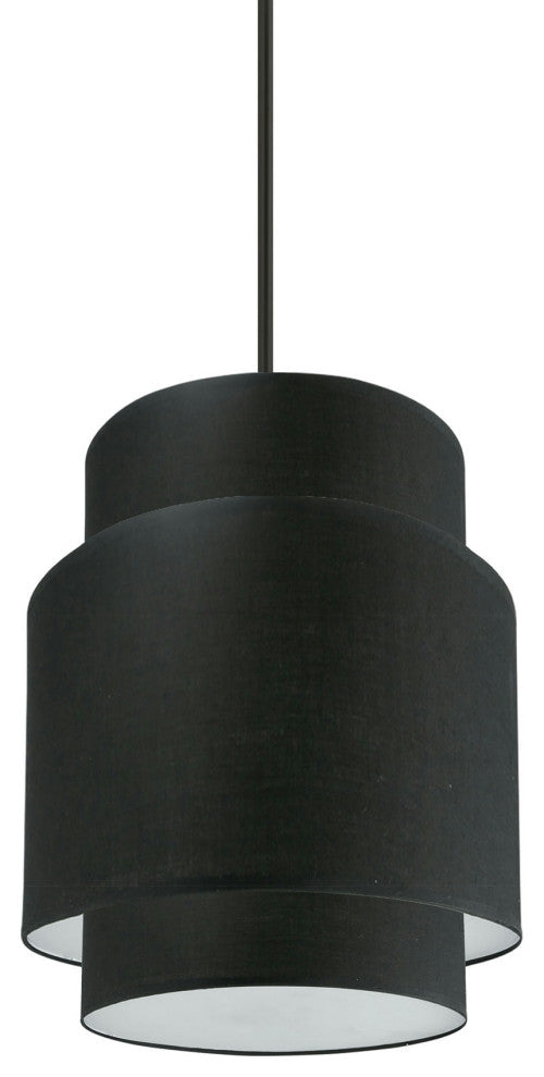 Priya Incandescent Pendant, Matte Black with Black Shade