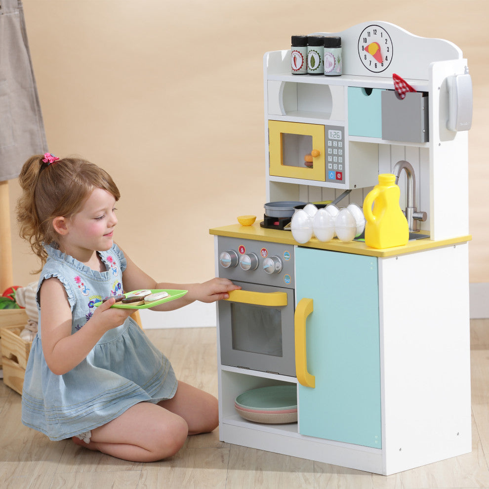 Florence Play Kitchen Cooking Playset, White