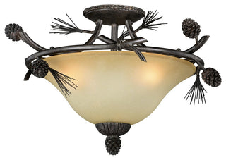 Sierra 3-Light Semi-Flush Mount Black Walnut