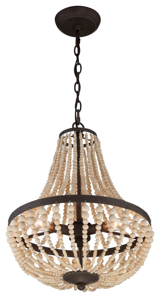 Crystorama 603-FB, 3-Light Chandelier, Forged Bronze