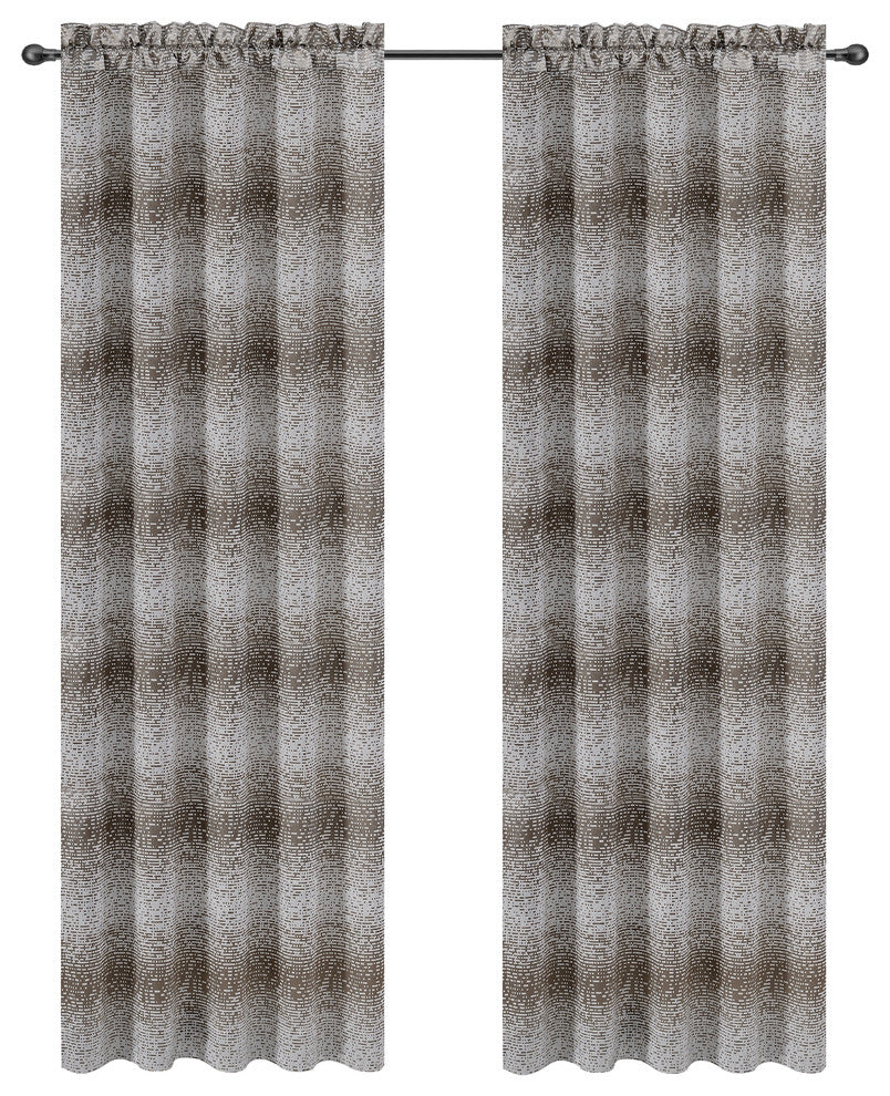Jacquard Metro Drapery Curtain Panels, Taupe, 50"x63", Set of 2