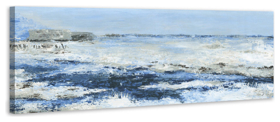 "Ultimate Blue Waves" Painting Print on Wrapped Canvas, 30"x10"