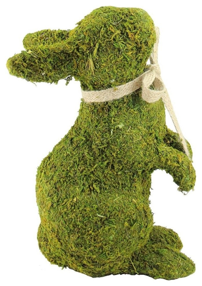 10.5" Green Moss Standing Bunny Rabbit Spring Easter Figure