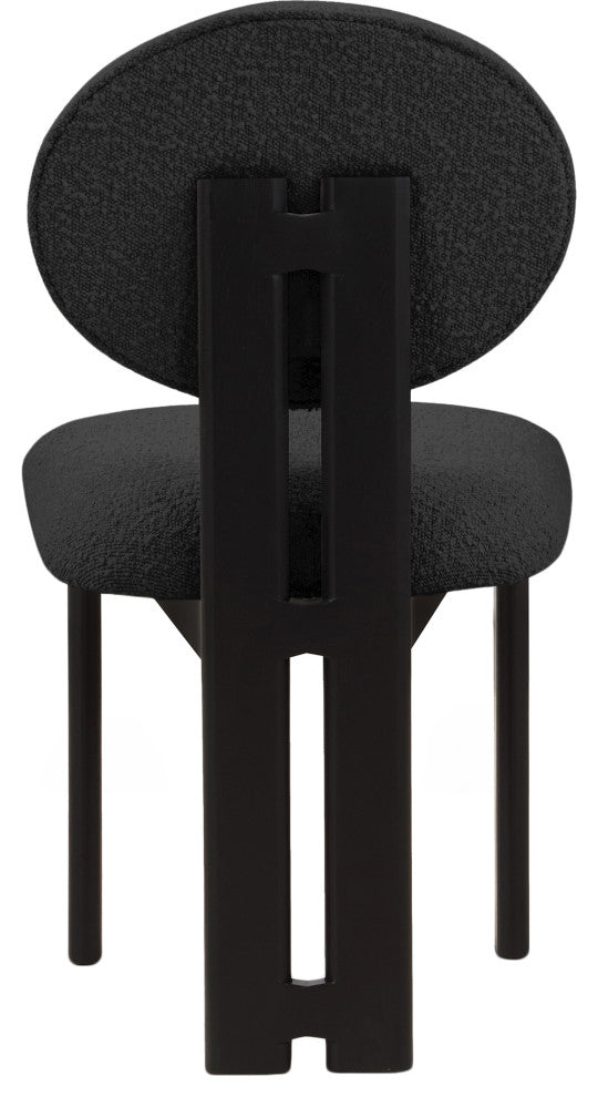 Napa Boucle Fabric Dining Chair, Set of 2, Black, Black Finish