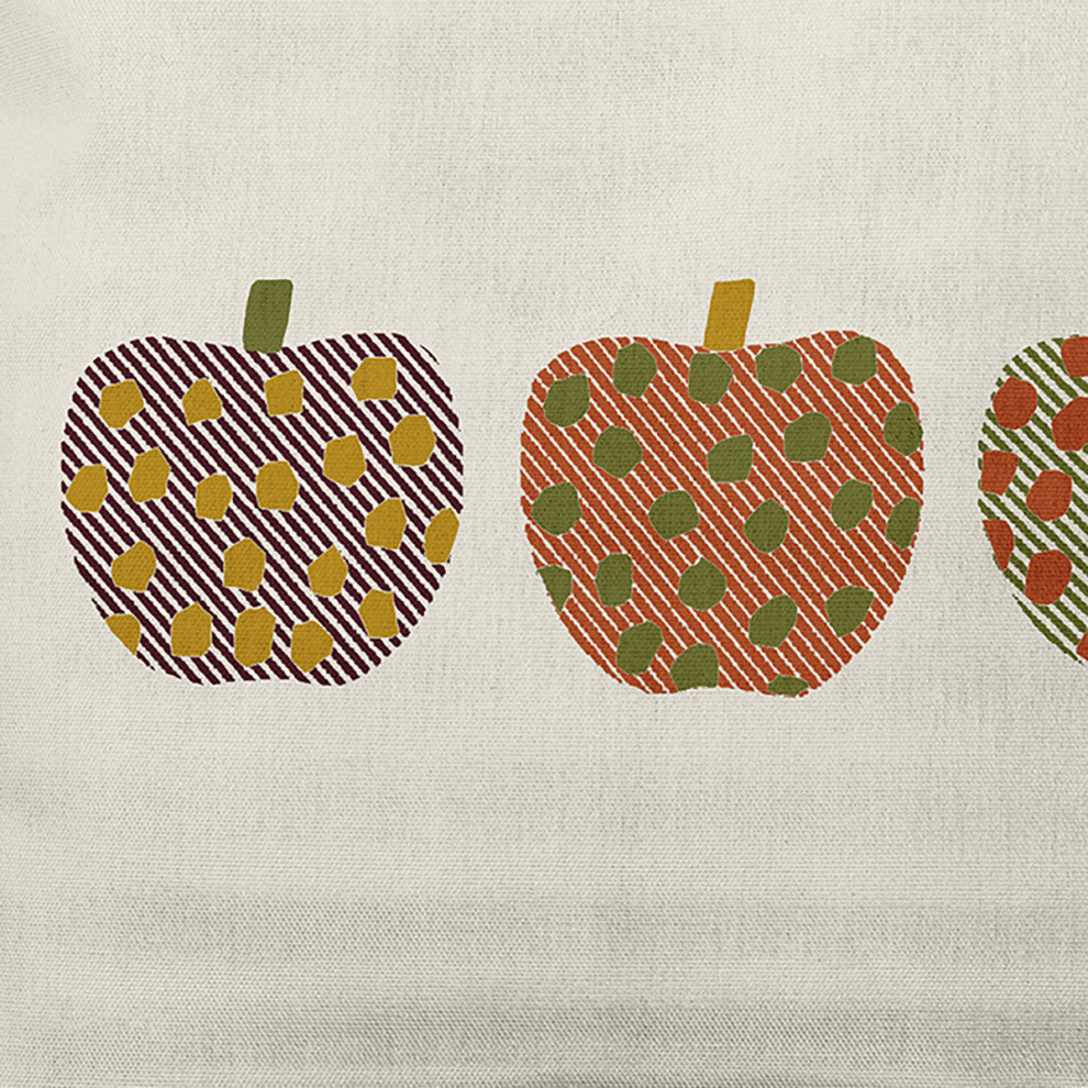 16"x16" Apples Decorative Throw Pillow, Olive
