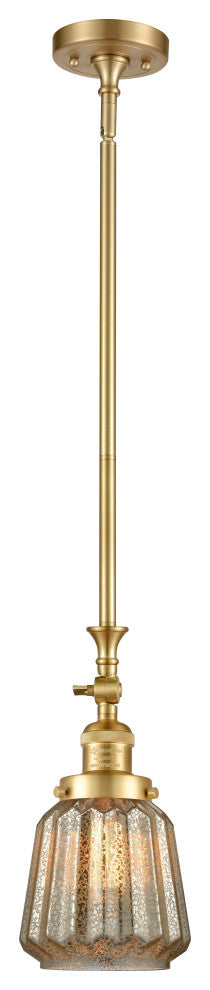 Chatham 1 Light Mini Pendant, Satin Gold, Mercury