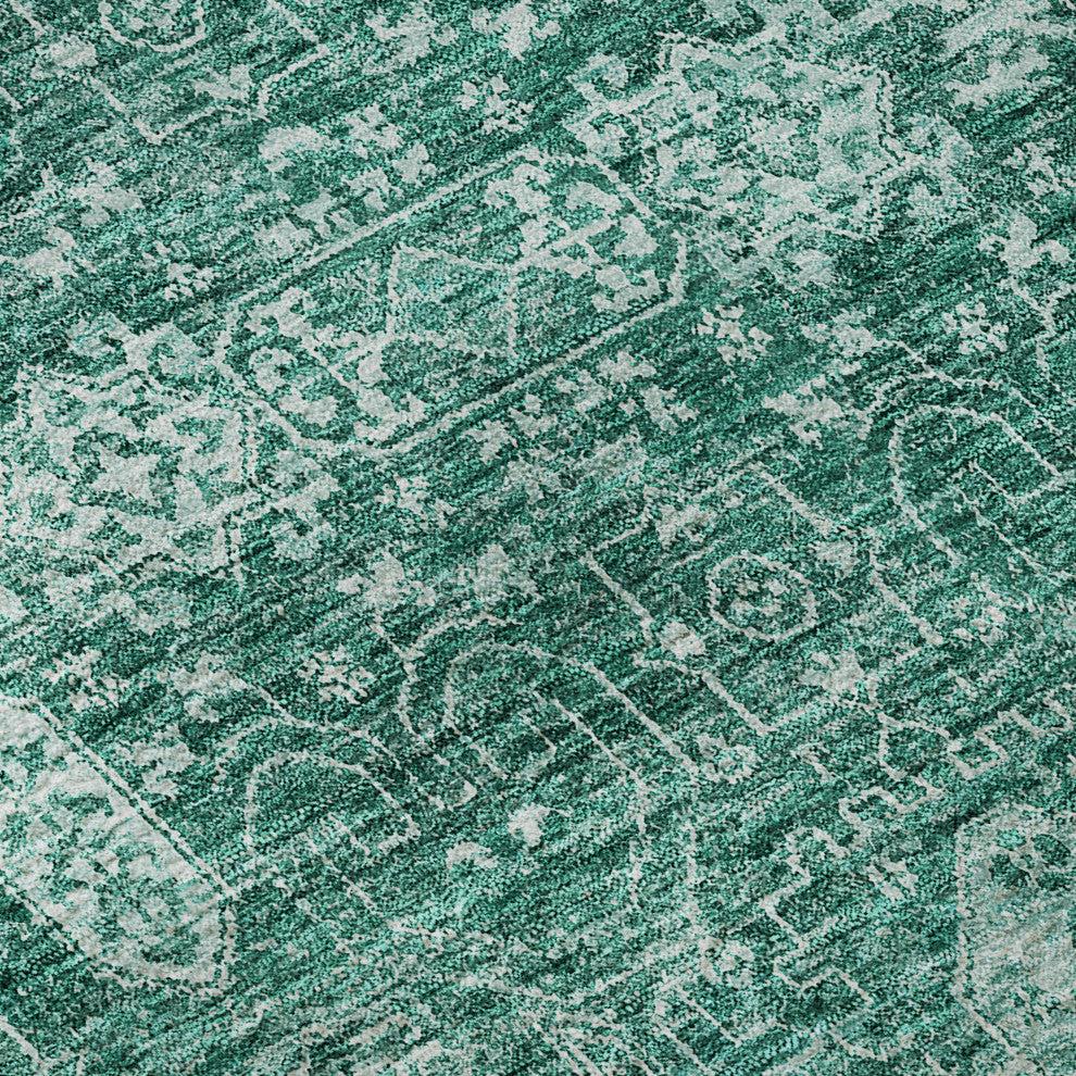 Premium Machine Washable Mayfield AMF637 Teal 3' x 5' Rug