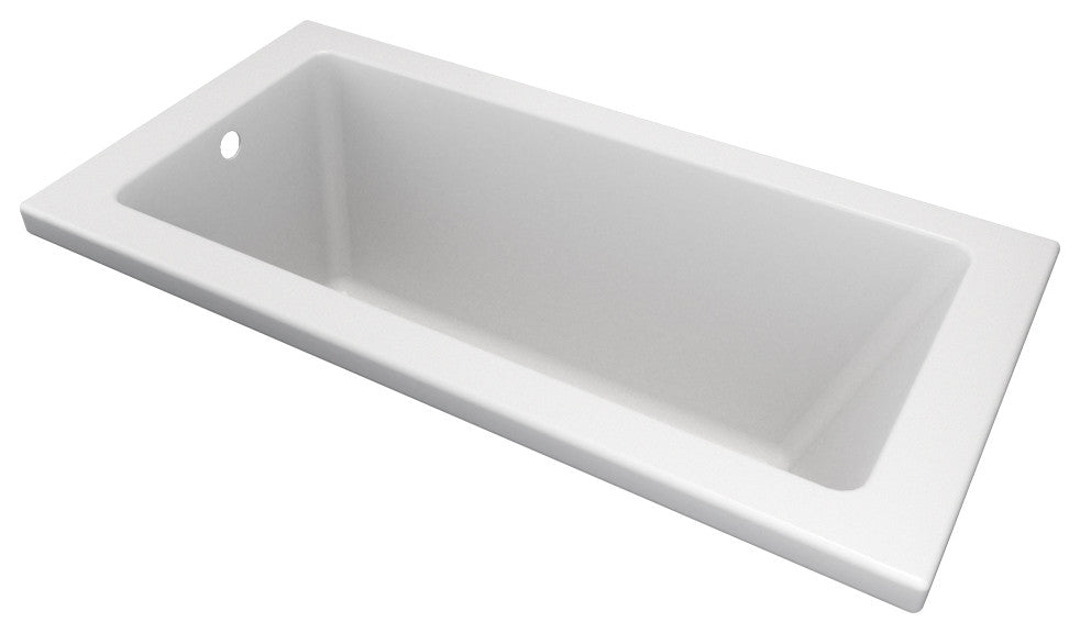 CHI White Acrylic Extra Deep Drop-In Bathtub End Drain by Valley Acrylic, White,