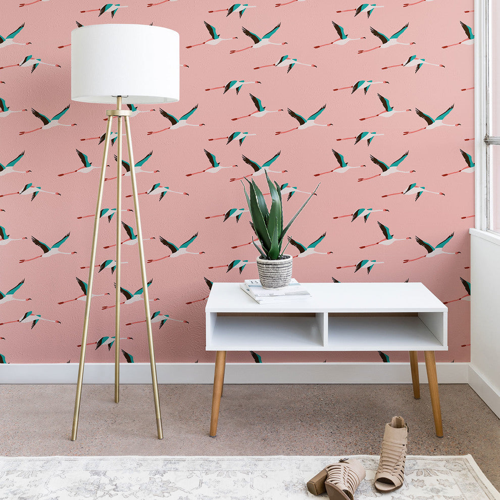 Deny Designs Holli Zollinger Flamingo Pink Wallpaper, Pink, 2'x4'