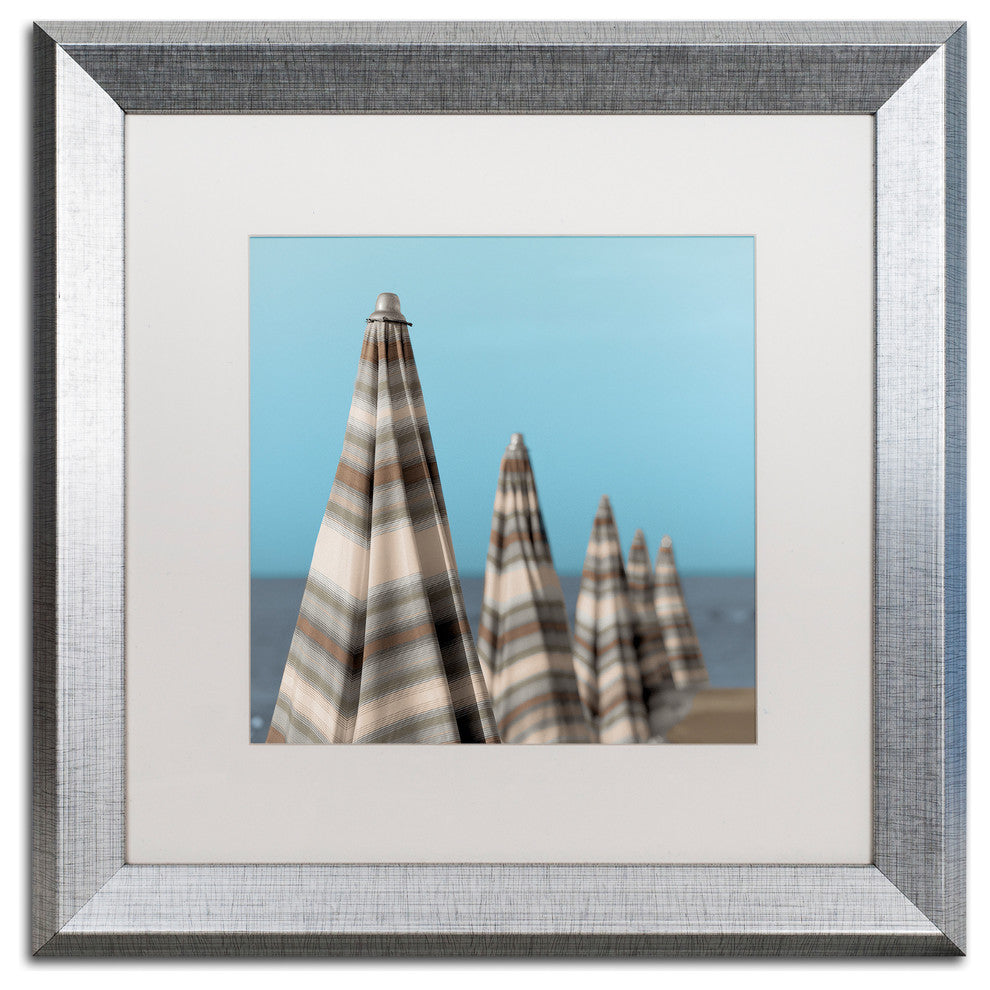 Alan Blaustein ''Grossetto Parasol III'' Art, Silver Frame, White Mat, 16x16