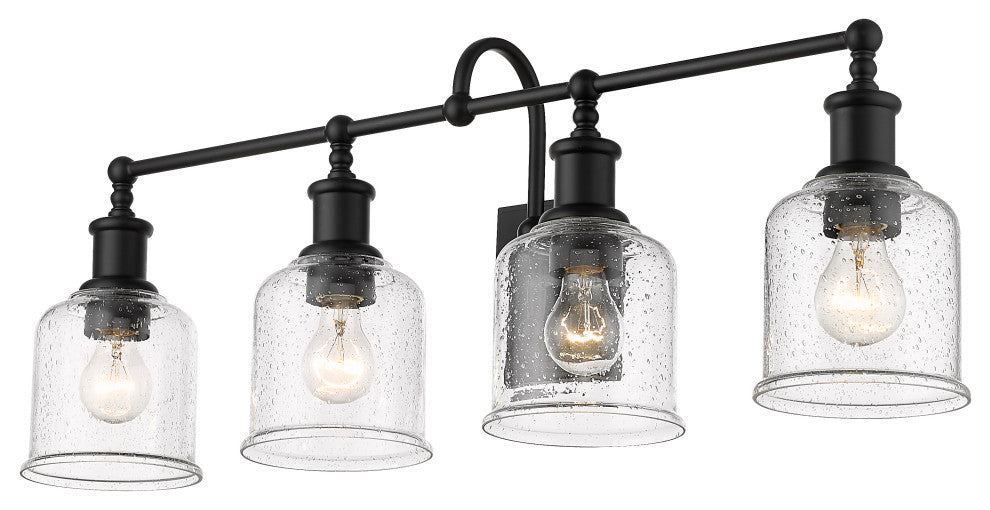 Zlite 734-4V-MB 4-Light Vanity, Clear Seedy